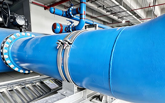 Chilled water station pipe support